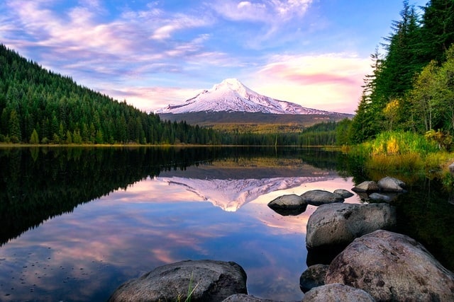 Mount Hood Oregon PNW Elopement | Intimate Destination Wedding | Trillium Lake Mountain Adventure
