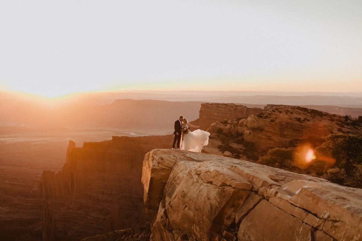Moab Utah Elopement | Intimate Sunset Wedding | Red Rock | More Van Anything